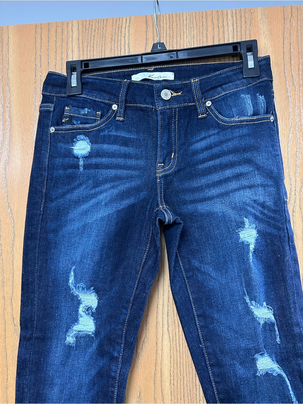 KanCan Dark Indigo Distressed Skinny Jeans